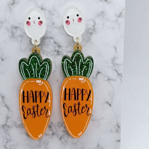 Easter Carrot Earrings Stud Earrings - Picture 4 of 15